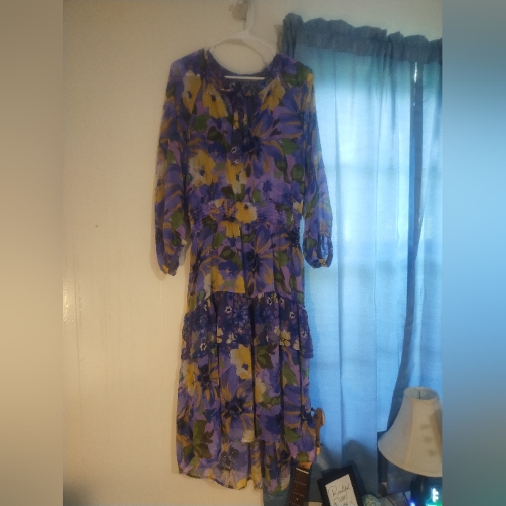 Vibrant Floral Long Sleeve Dress